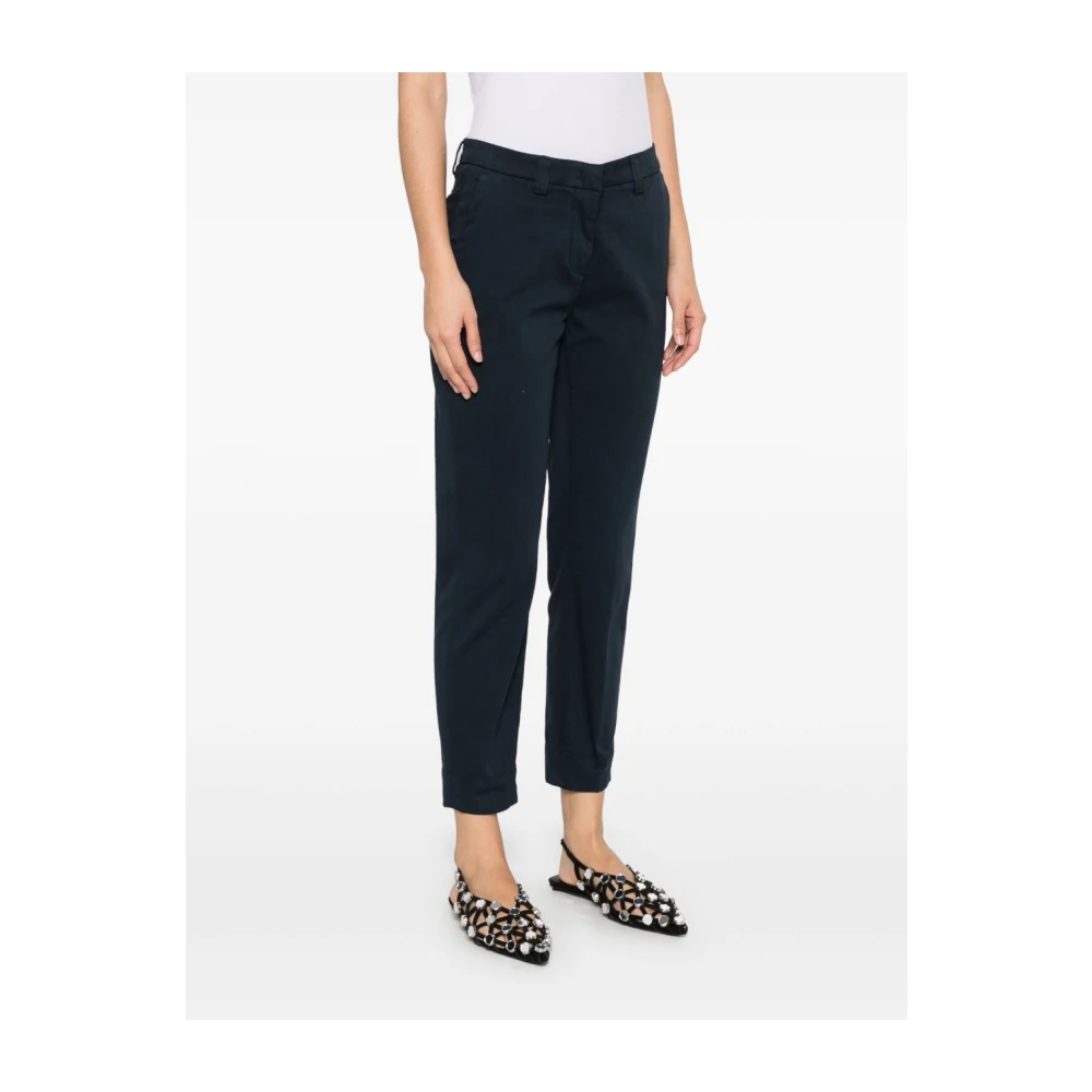 Peuterey Blauwe Broek met Verborgen Sluiting Blue Dames