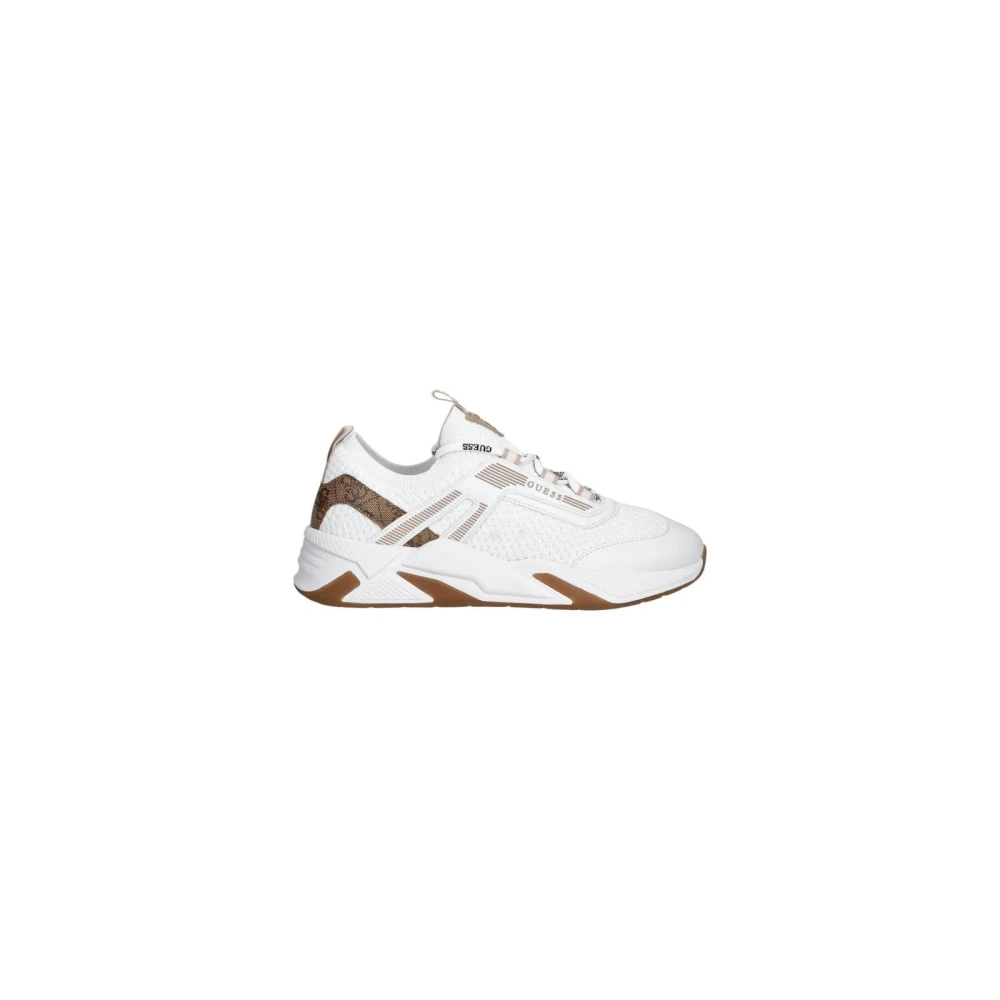Guess Women's White Lace-Up Polyester Polyurethane Sneakers