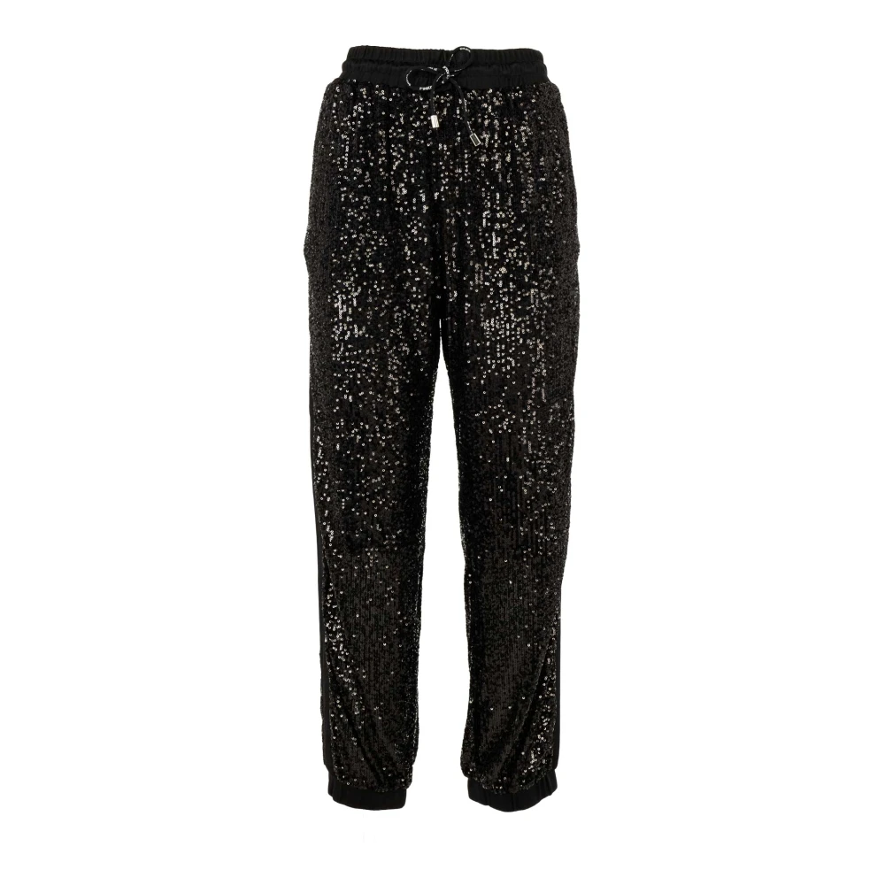 Pinko Zwarte joggingbroek voor dames met pailletten Black Dames