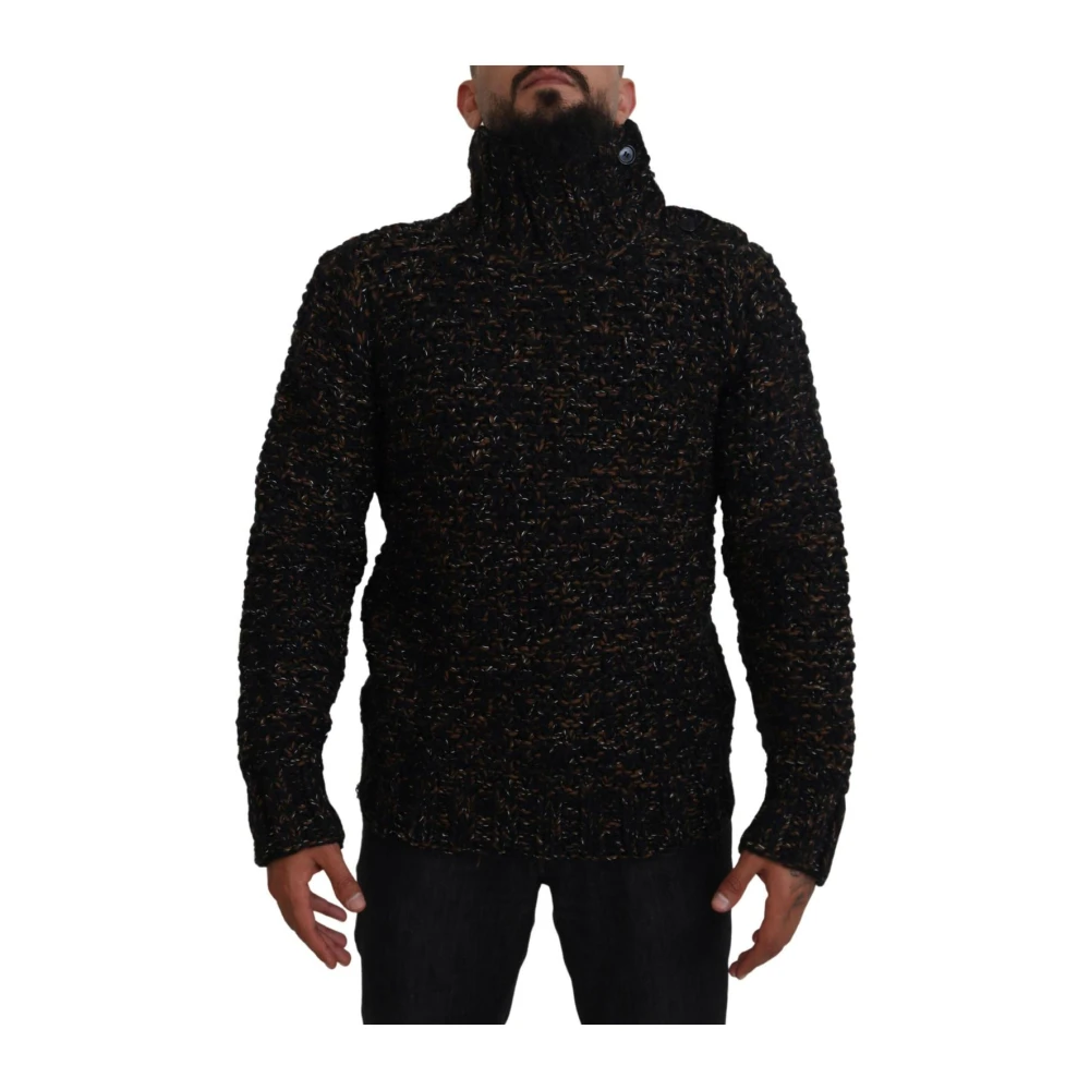 Dolce & Gabbana Men's Brown Luxury Knit Turtleneck Jumper - Turtlenecks - Xs - Knitwear