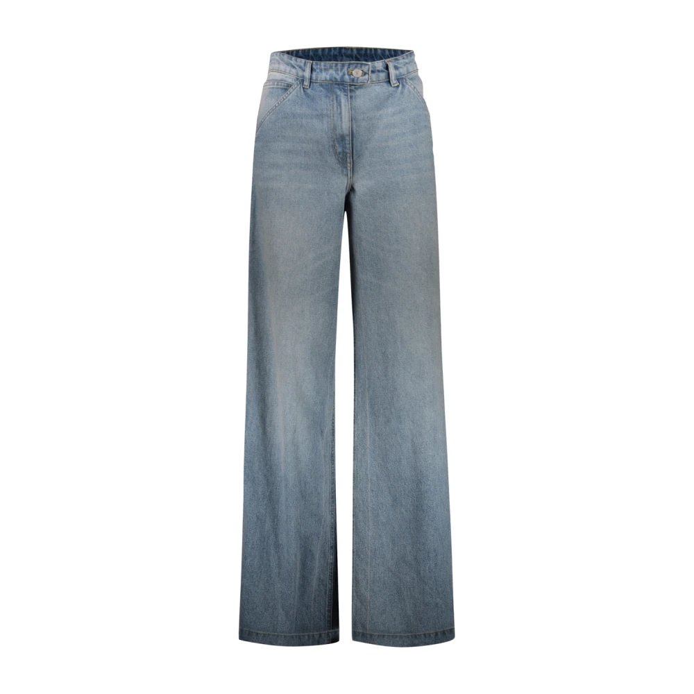 Skitten Blå Baggy Denimbukse, Løstsittende Jeans for Kvinner