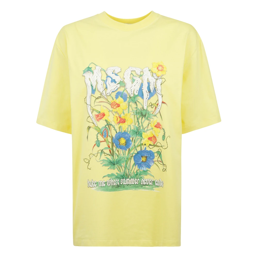 Msgm - Tops > T-Shirts - Yellow - Msgm - Modalova