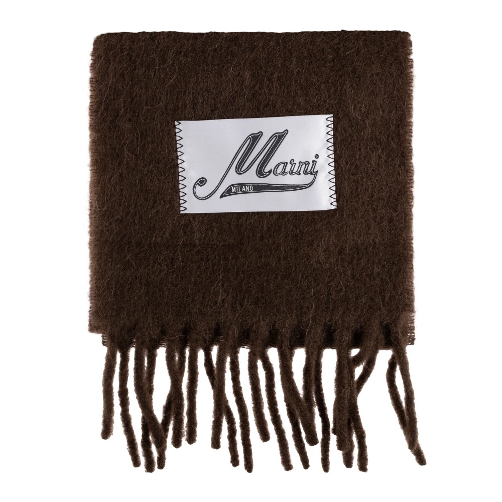Marni Donna Marrone Sciarpa In Misto Alpaca - Immagine 2