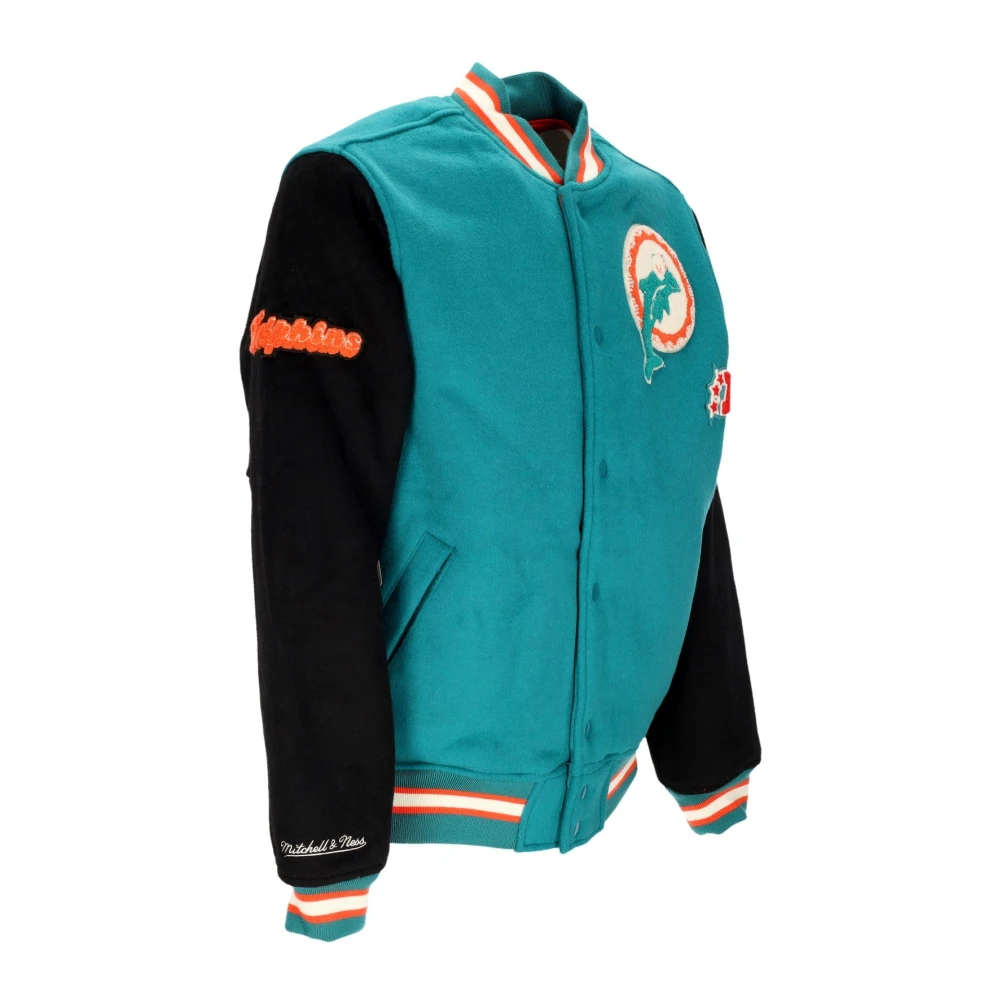 Mitchell & Ness Miami Dolphins Legacy Varsity Jacket Teal Black Blue Heren