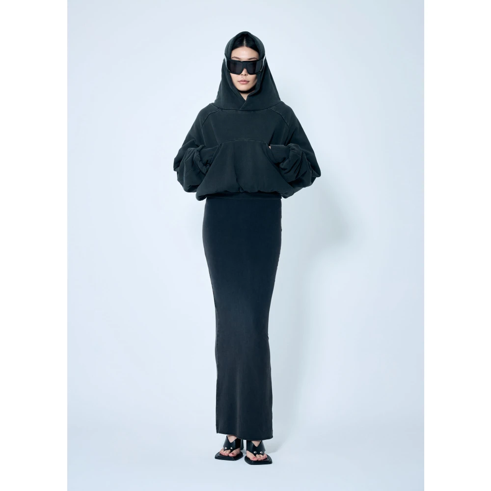 Entire Studios Mouwloze Maxi Jurk met Stretch en Ventilatie Black Dames