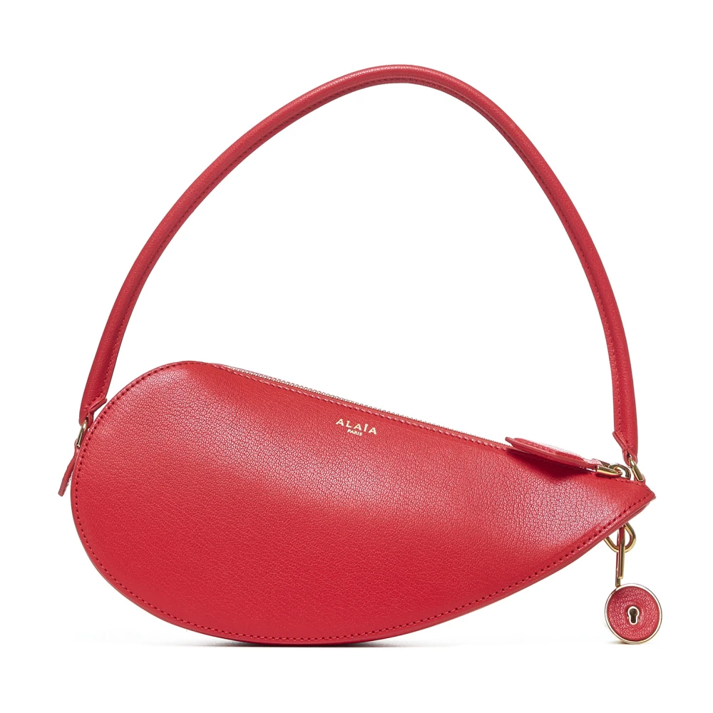 Alaïa Le Demi-Coeur Rode Leren Tas Red Dames