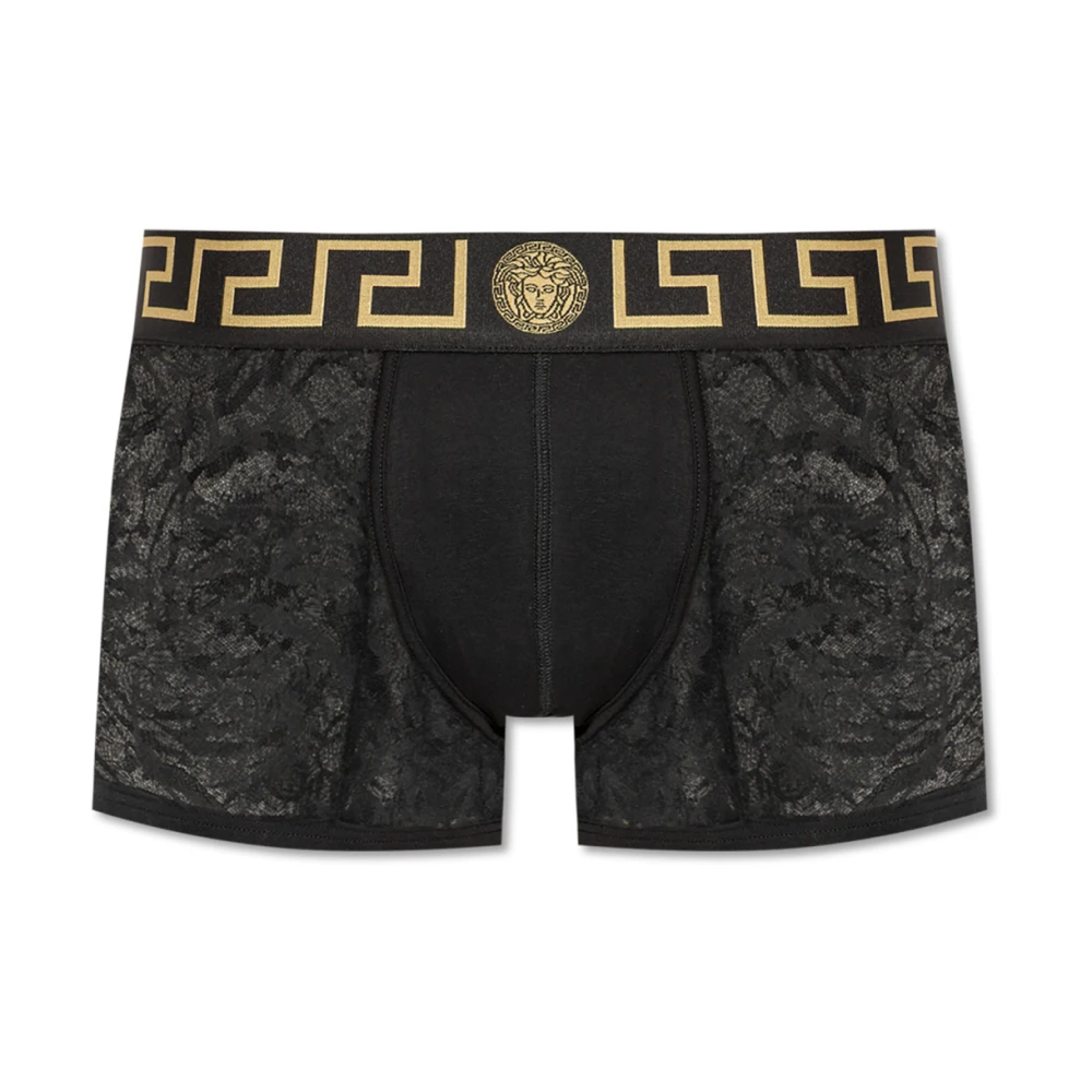 Versace Homme Noir Sous-Vêtements, Taille: 3XL Boxers En Dentelle