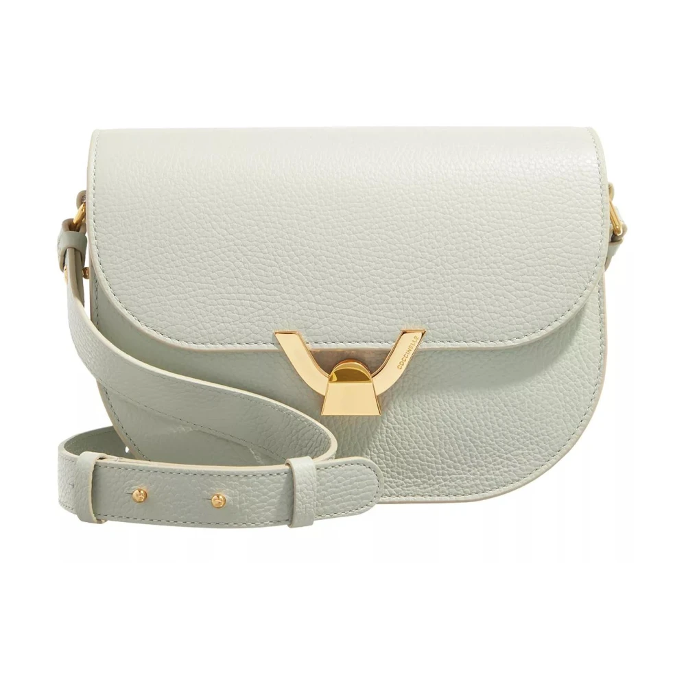 Coccinelle Groene leren handtas met gouden details Green Dames