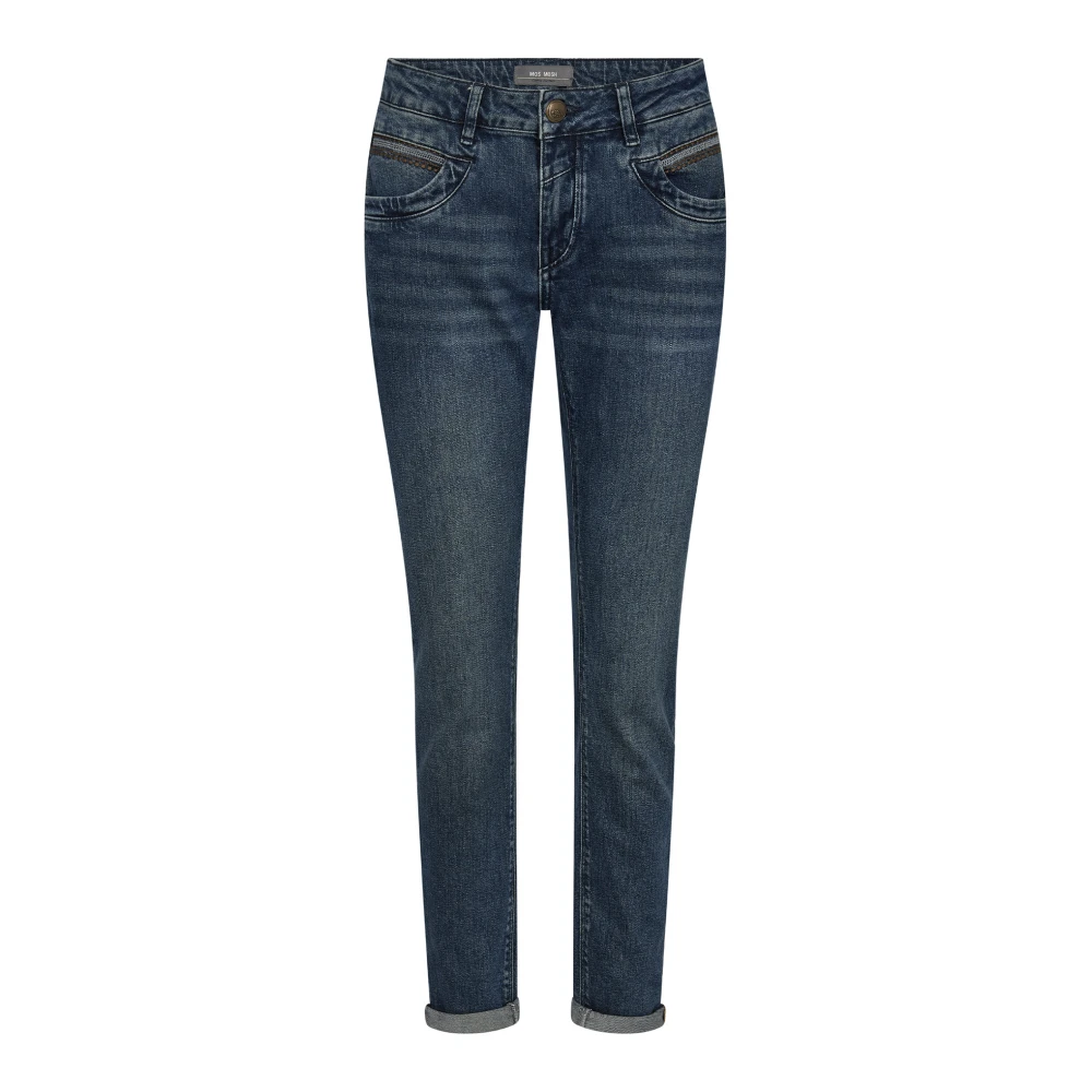 MOS Mosh Blå Delta Jeans med Broderade Detaljer Blue, Dam