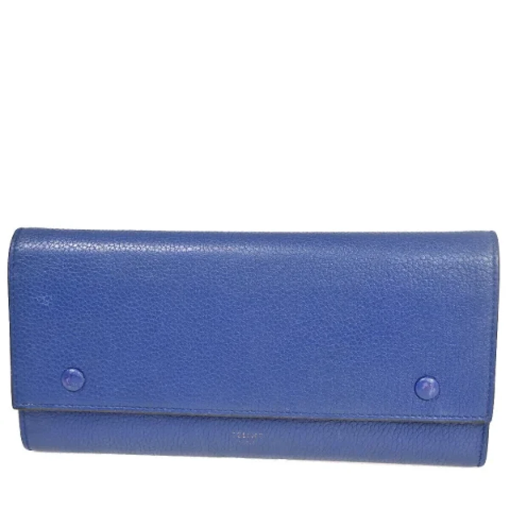 Celine Vintage Pre-owned Leather wallets Blue Dames