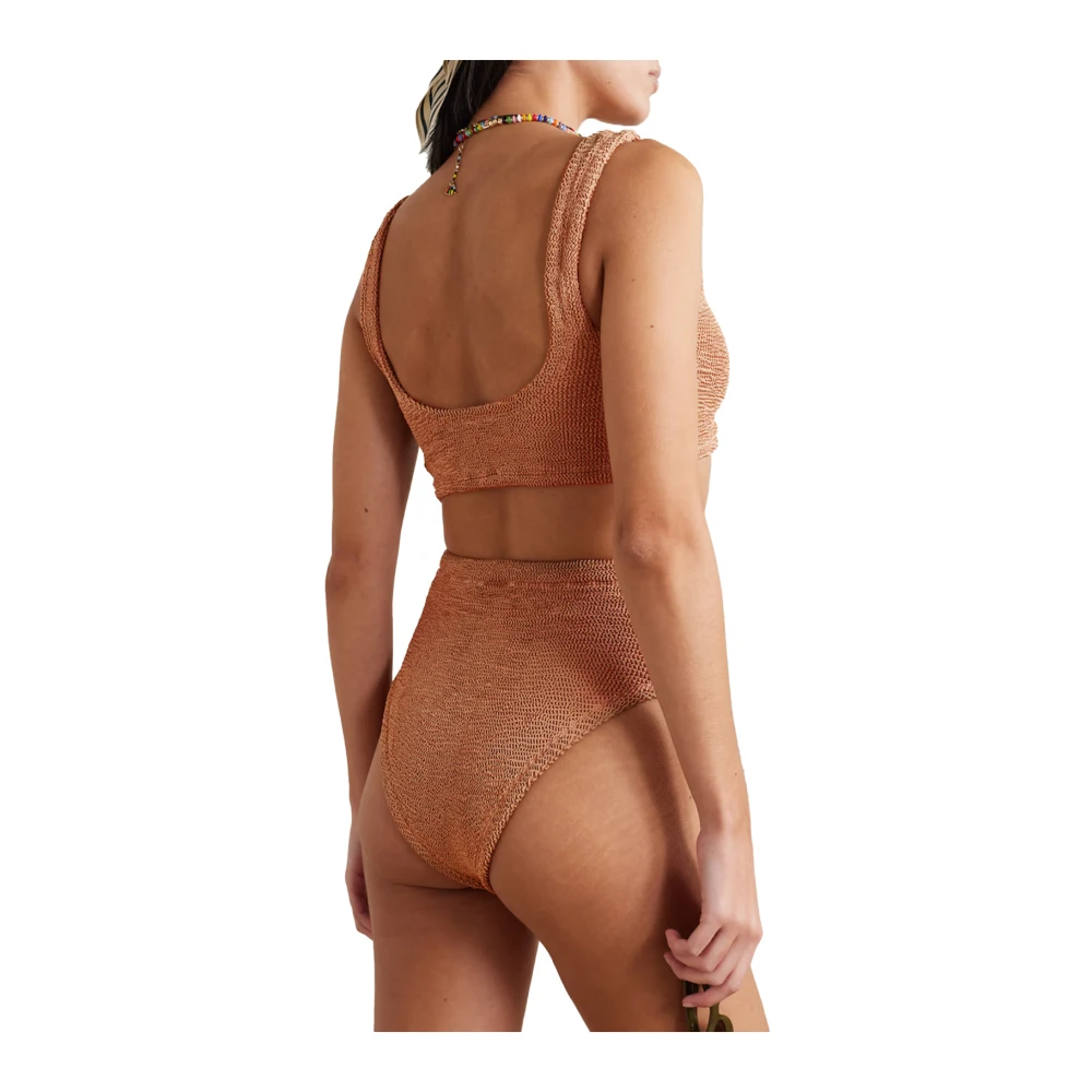 Hunza G Vintage Ring-Detail Bikini Brown Dames