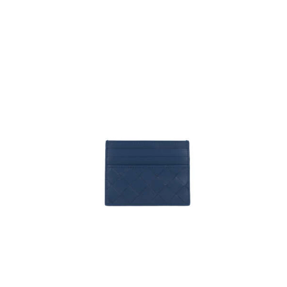 Bottega Veneta Blå Läder Intrecciato Kreditkortsplånbok Blue, Herr