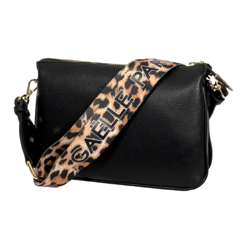 Gaëlle Paris Luipaardprint Schoudertas Zwart Black Dames