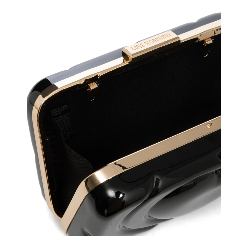 Love Moschino Hart Clutch met Afneembare Band Black Dames