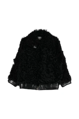 Crinkled Shearling Jacket