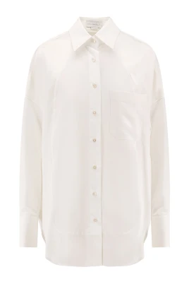 Vit Button-Up Skjorta Klassisk Stil