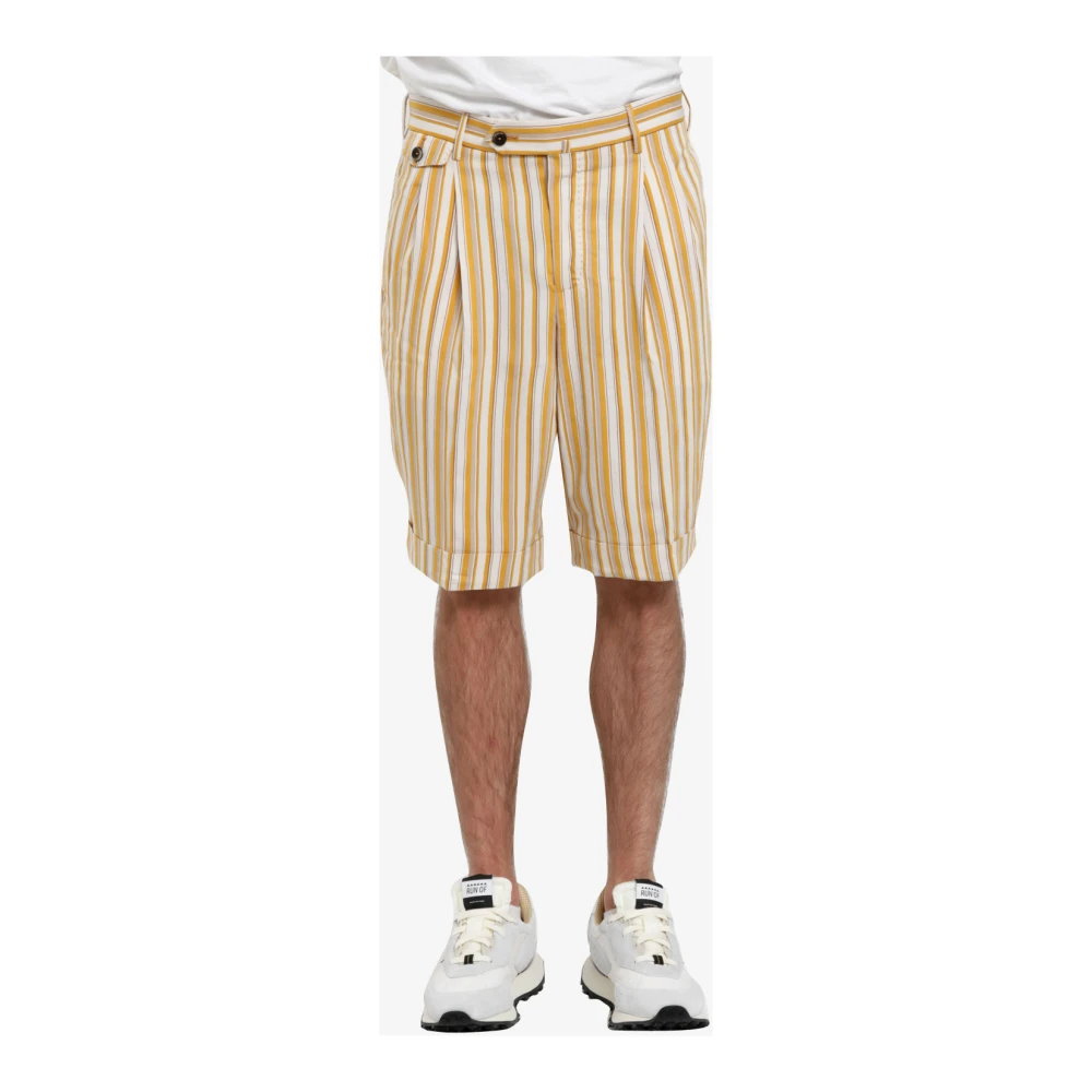 PT Torino Bermuda Shorts met Golvend Uiterlijk Yellow Heren