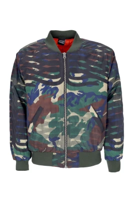 Camo Bomberjacka med Ribbade Detaljer