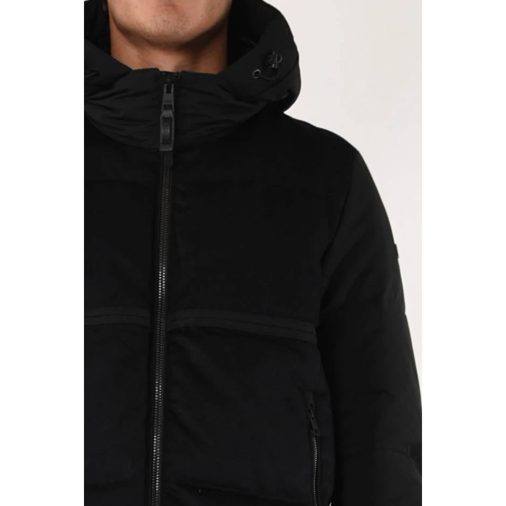 Duno Technische Stof en Wol Palm Puffer Jas Black Heren