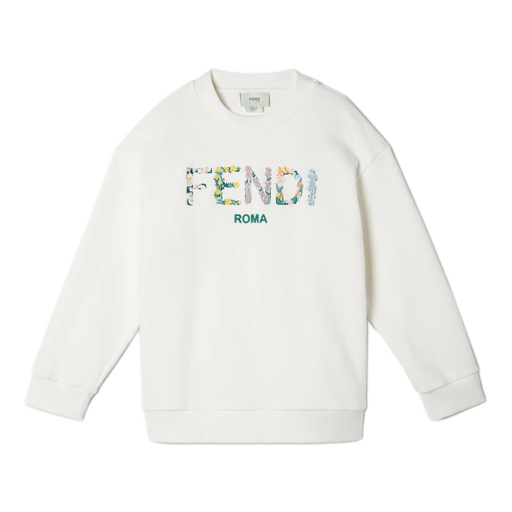 Fendi Jumper - Female - Kids Sweatshirts - White - 10 Y - Kids