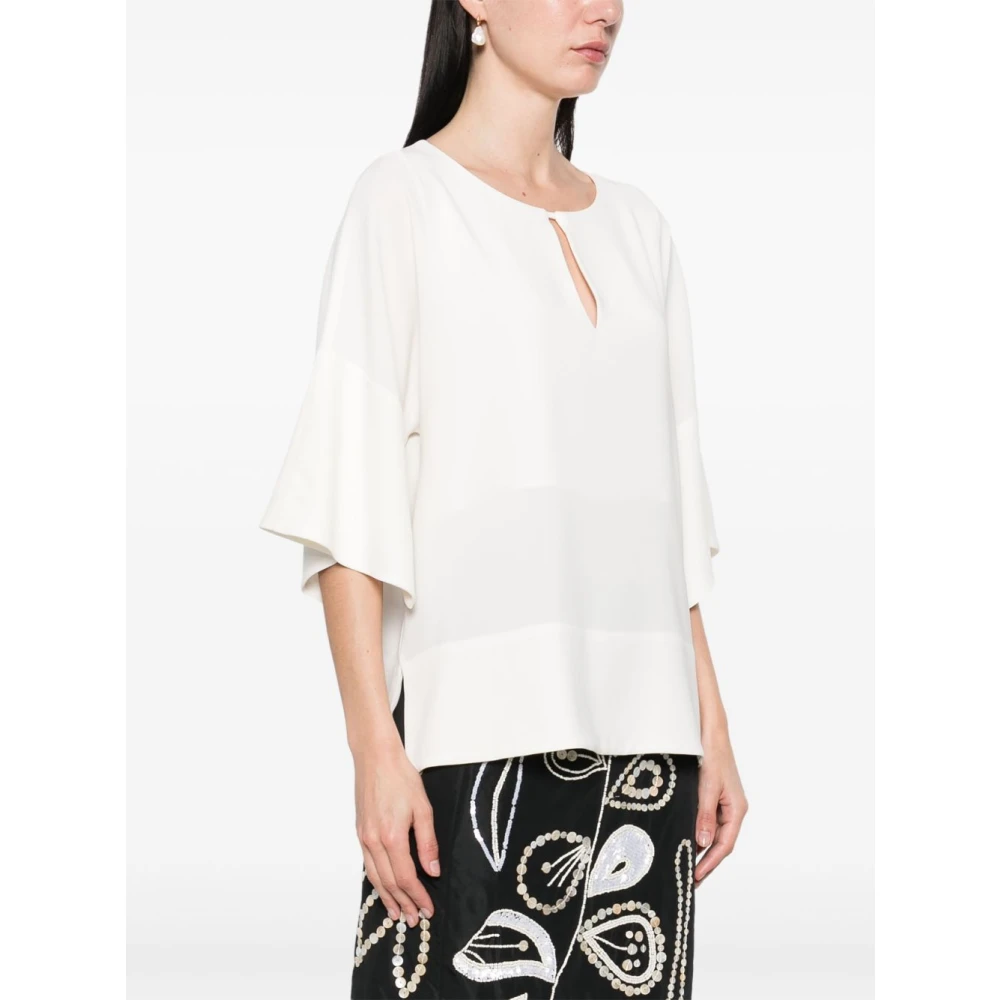 Alberto Biani Ivoor Shirts met Korte Mouwen Beige Dames
