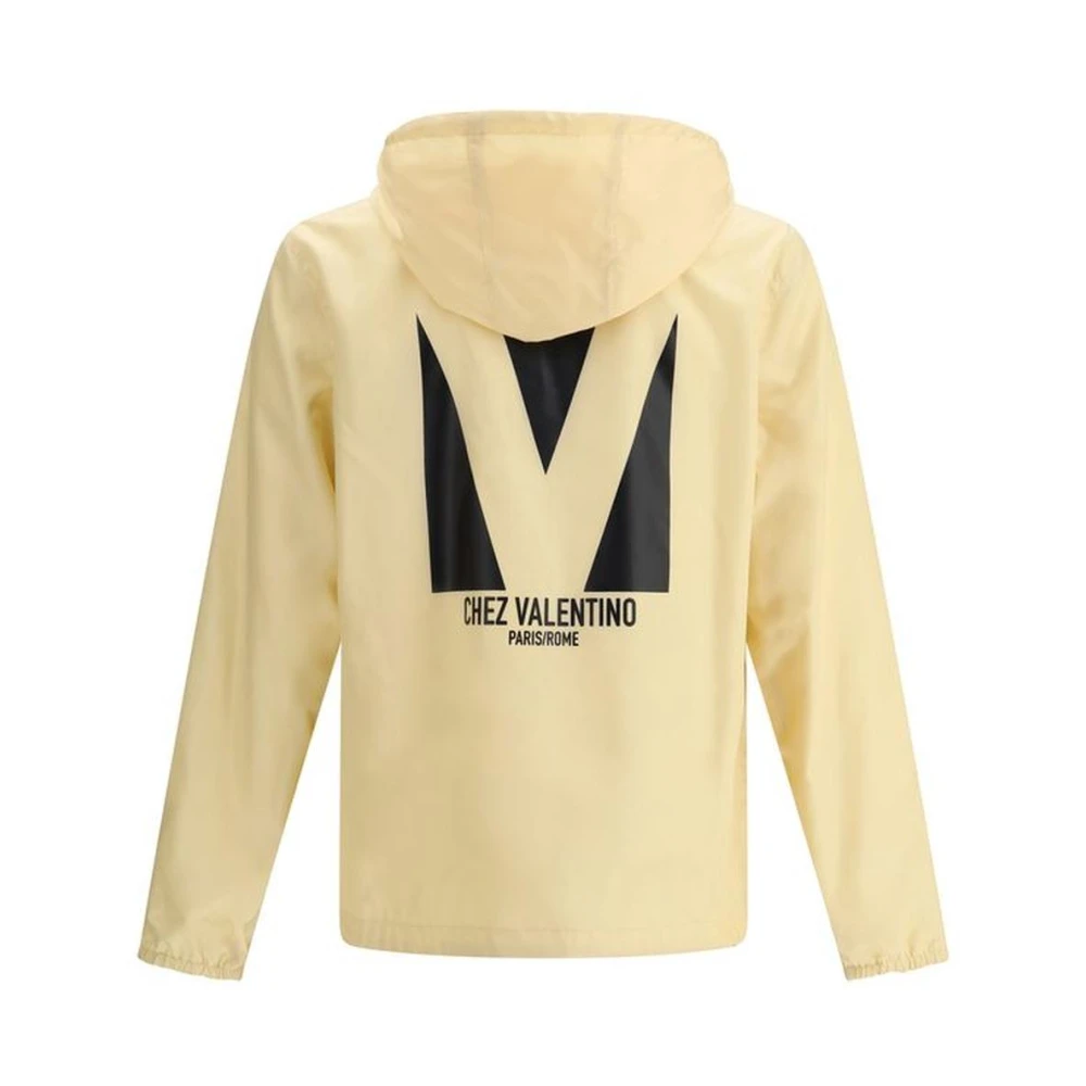Valentino Monogram Print Waterdichte Hoodie Yellow Heren