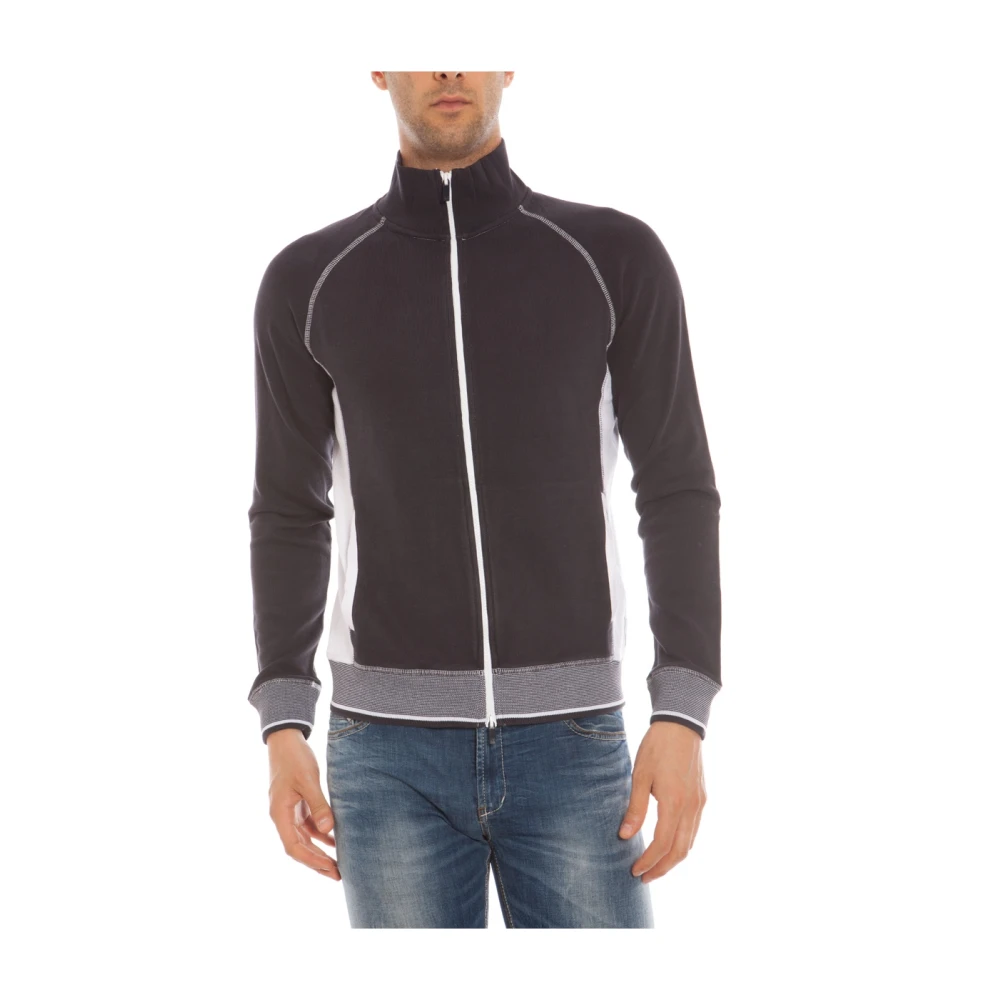 Armani Jeans Blue Hooded Sweatshirt - Male - Zip-Throughs - Xl - Sweatshirts & Hoodies