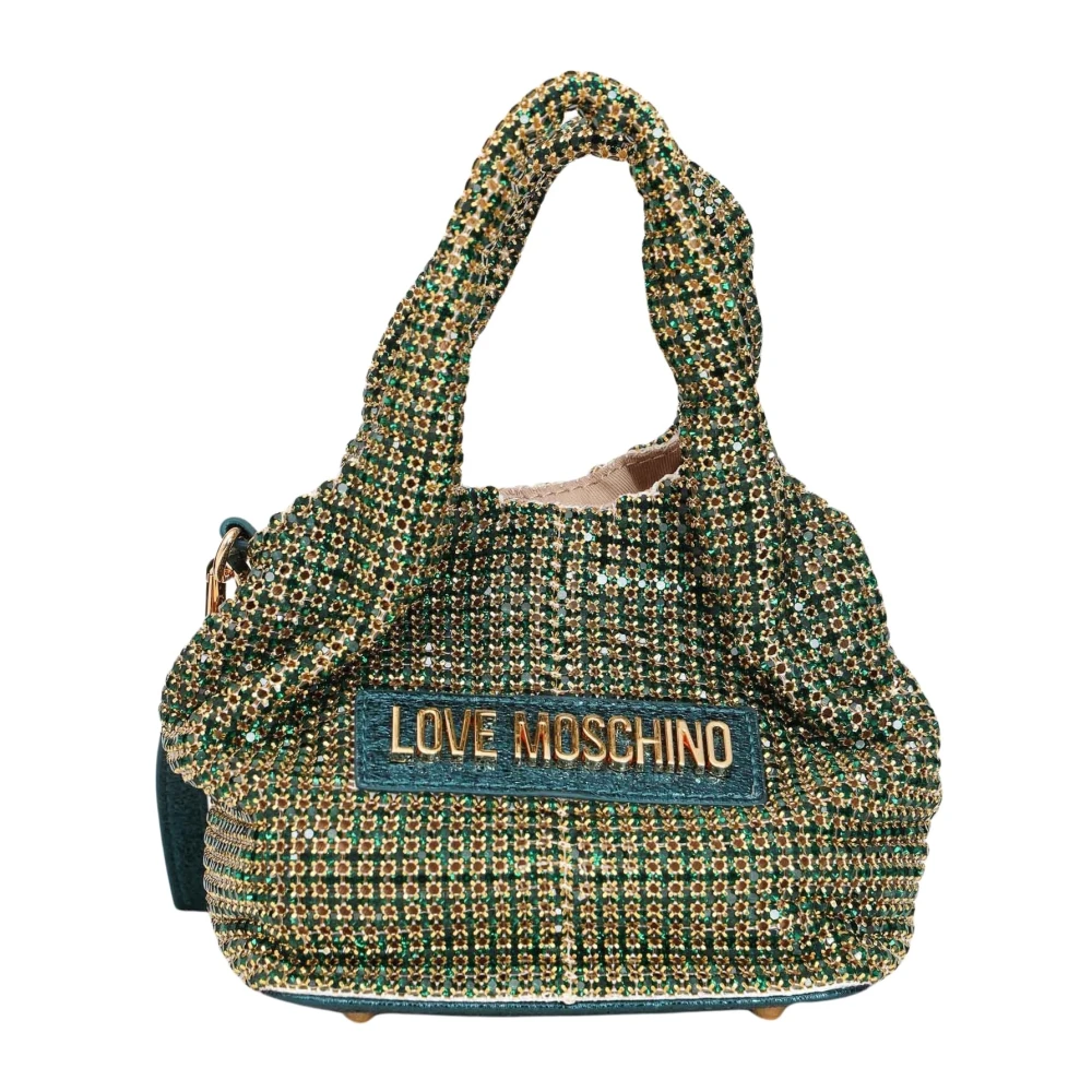 Love Moschino Smaragdgroene handtas met strass Green Dames