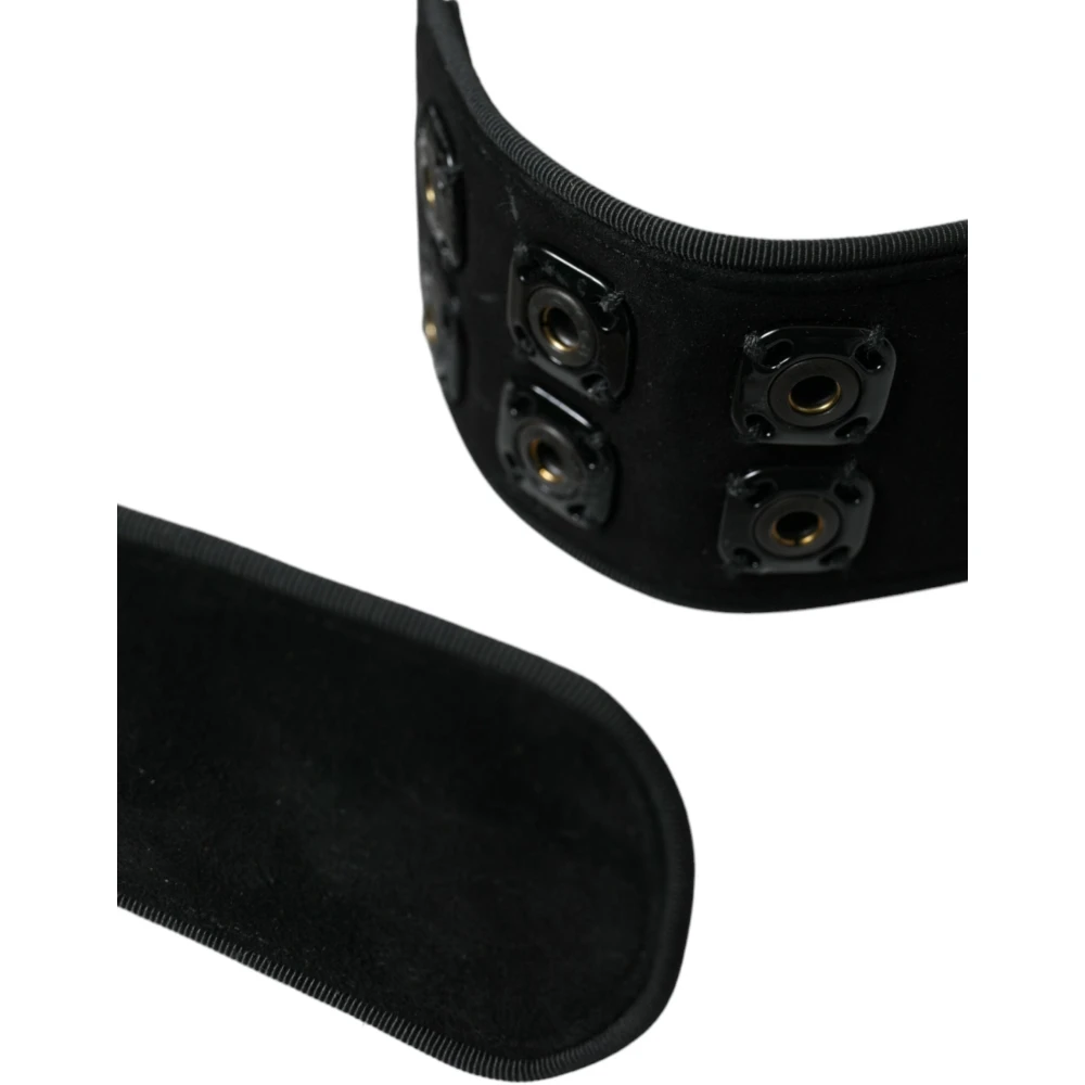 Dolce & Gabbana Elegante Suède Taille Riem in Tijdloos Zwart Black Dames