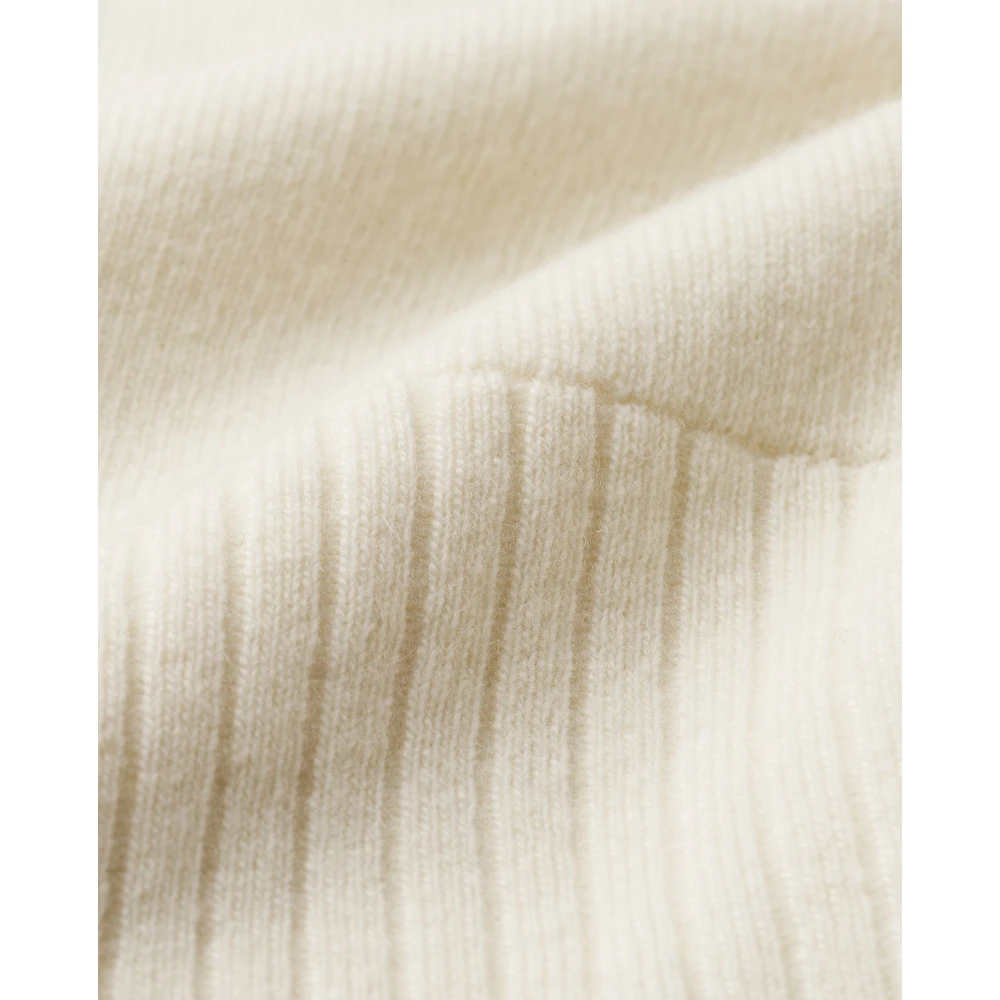 IVY OAK Zachte Merino Wol Staande Kraag Trui White Dames