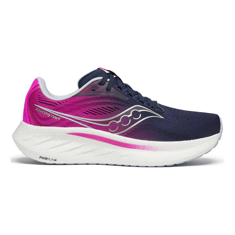 Saucony Navy Fuchsia Ride 18 Löparskor Multicolor, Dam