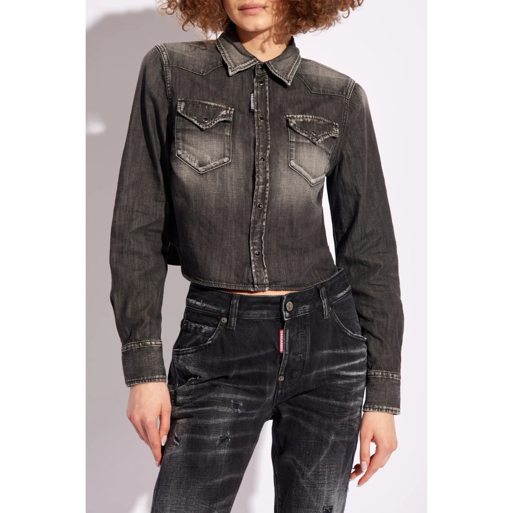 Dsquared2 Denim overhemd Gray Dames