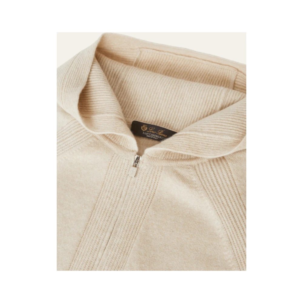 Loro Piana Kasjmier Gebreide Hoodie en Broek Set Beige Dames