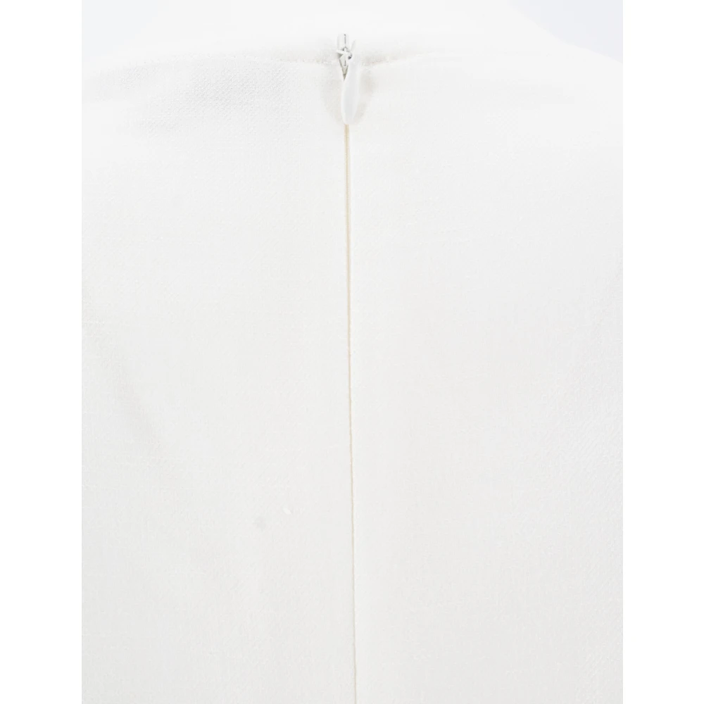 Antonelli Firenze Mouwloze ronde hals jurk met zachte lijnen White Dames