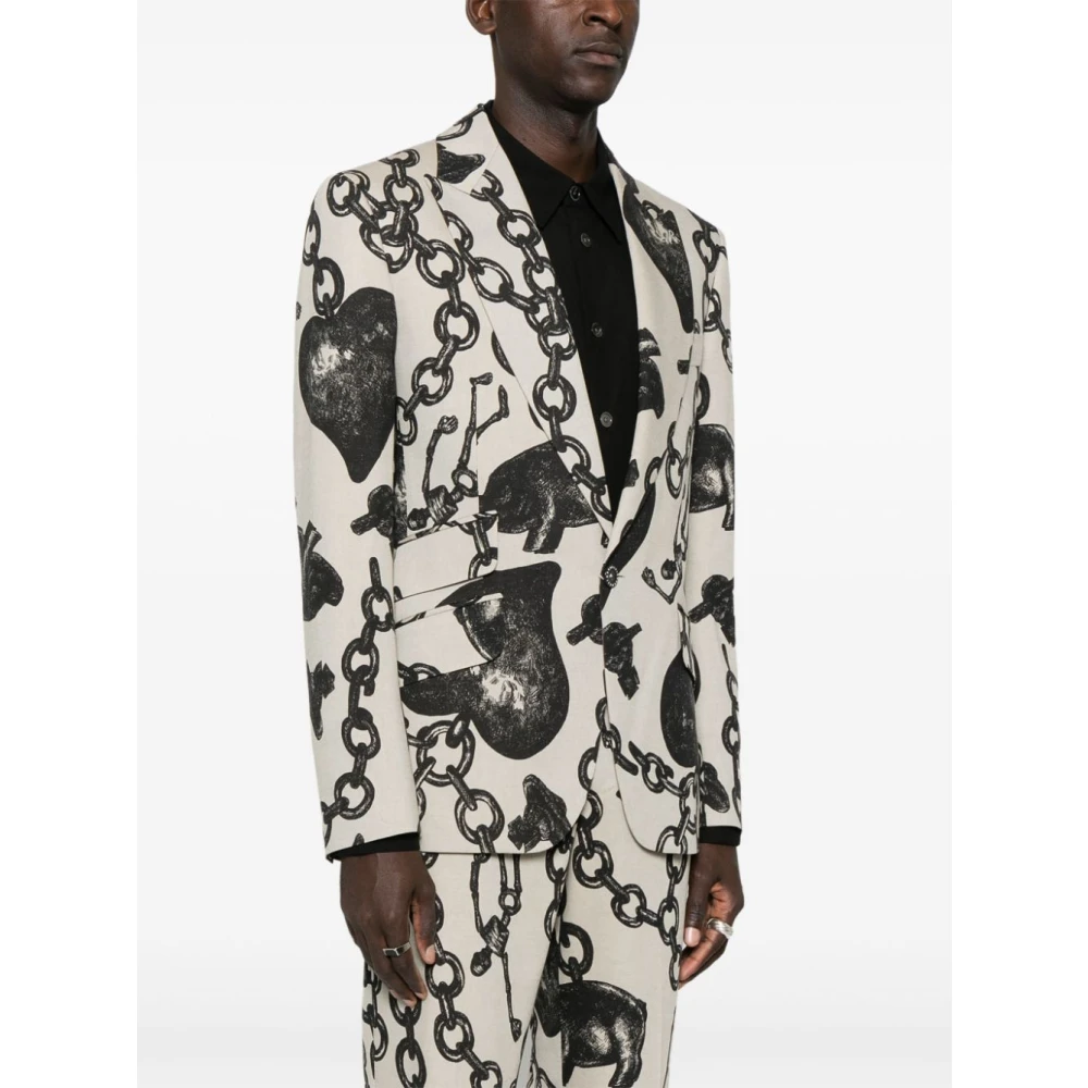 Vivienne Westwood Hartketting Print Jas White Heren