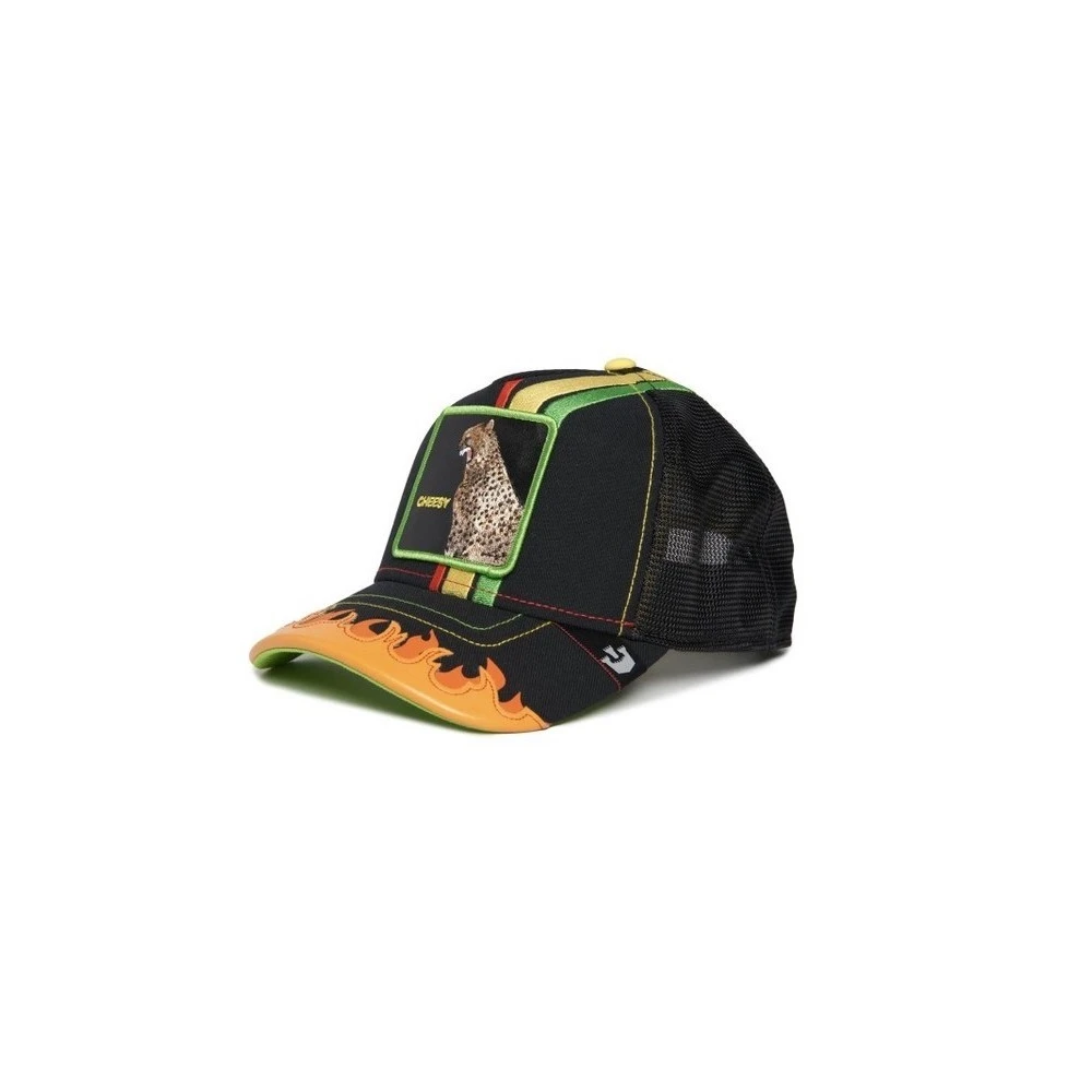 Goorin Bros Luipaardprint Truckerpet Zwart Black Heren