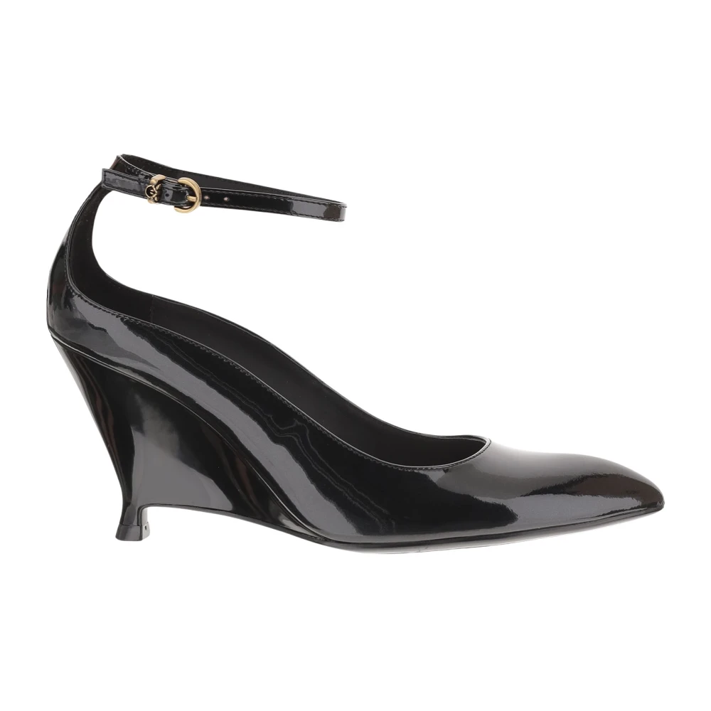 Pinko , Wedges, Female, Black, 3 Uk, Gwen Leather Heeled Shoes