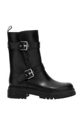 black-double-buckle-ankle-boots