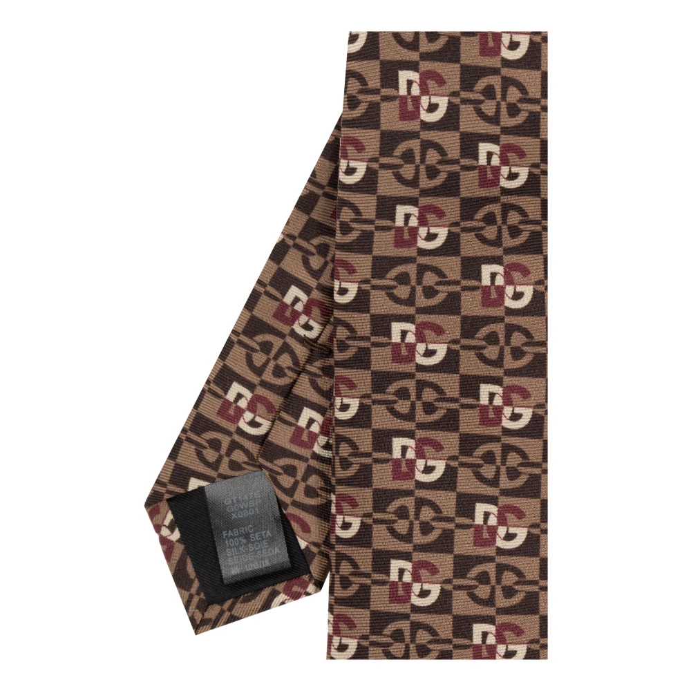 Dolce & Gabbana Gestreepte stropdas Brown Heren