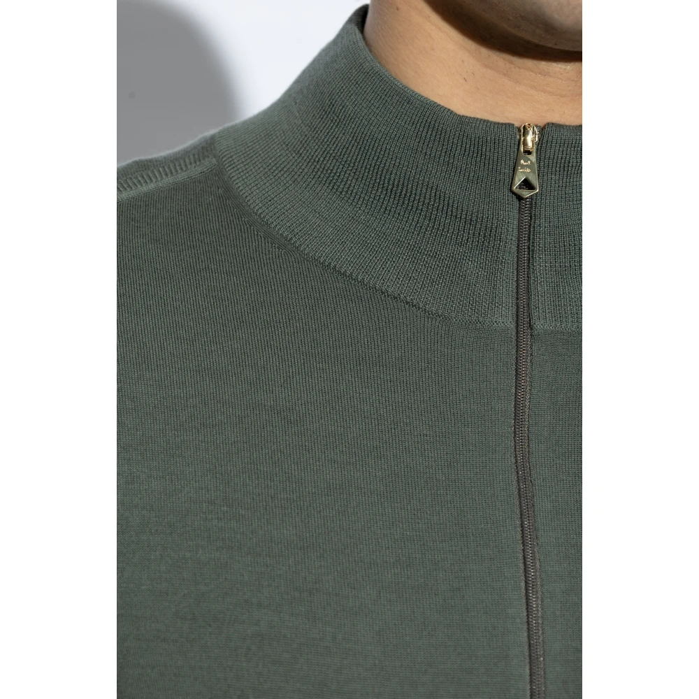 Paul Smith Cardigan met opstaande kraag Green Heren