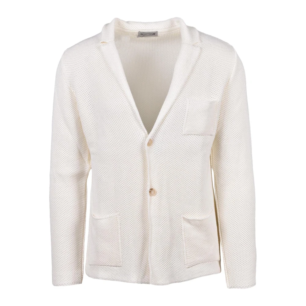 Daniele Alessandrini Tricot blazer met knoopsluiting Beige Heren
