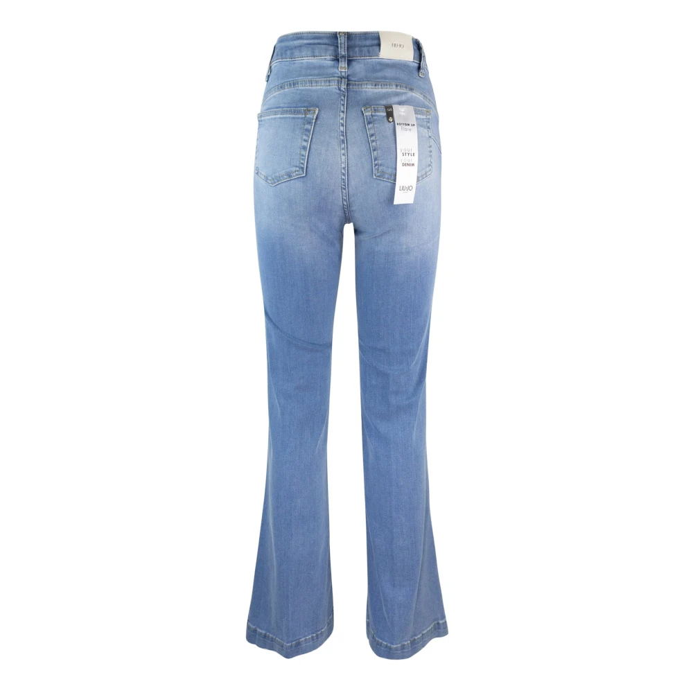 Liu Jo Blauwe Flare Jeans met Juweelknopen Blue Dames