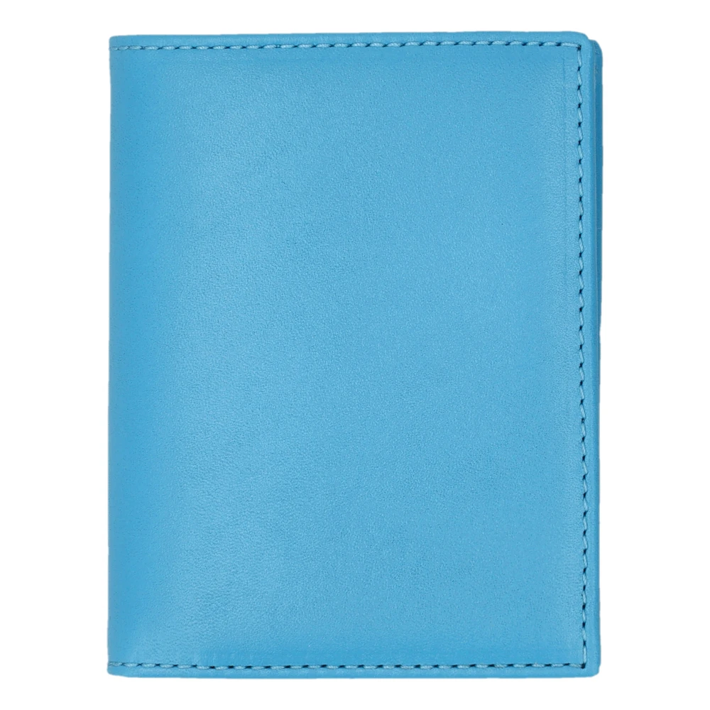 Comme des Garçons Blauwe Leren Cardholder Stijlvolle Heren Portemonnee Blue Unisex