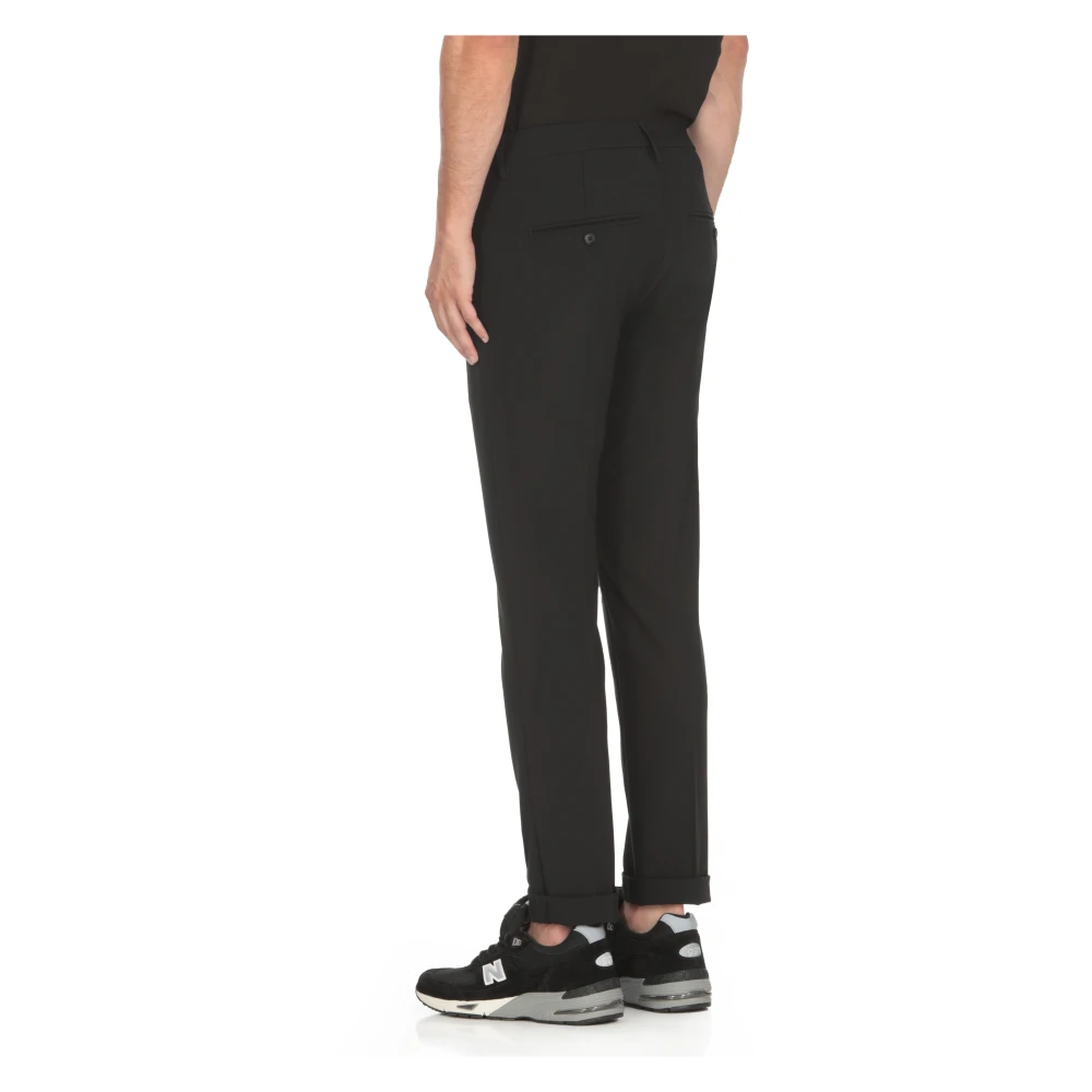 Dondup Zwarte Katoenen Broek met Zakken Black Heren