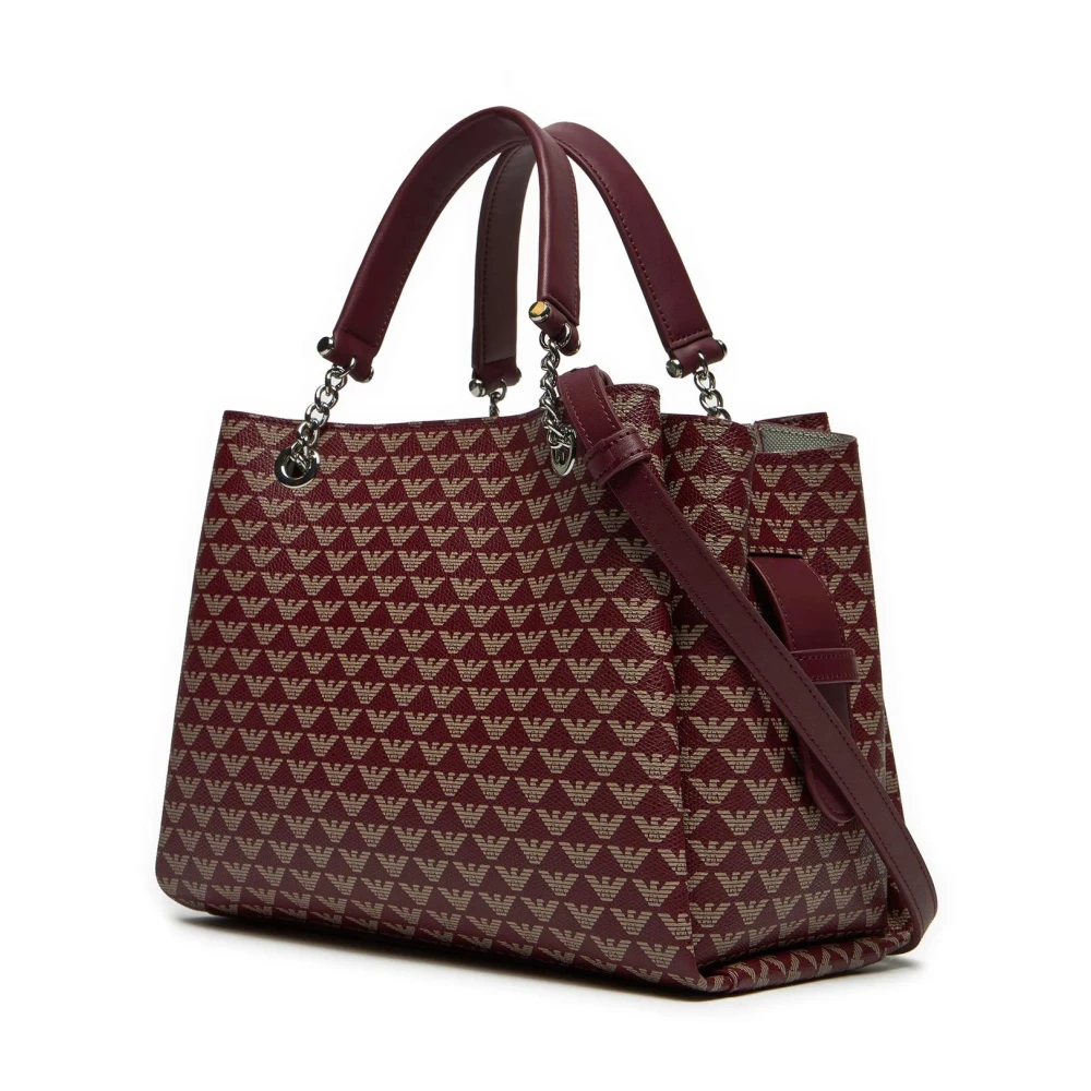 Emporio Armani Logo Print Afneembare Schoudertas Brown Dames