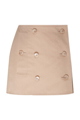 jupe-mini-en-coton-beige-sable