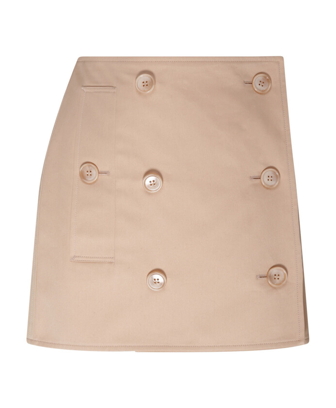 jupe-mini-en-coton-beige-sable