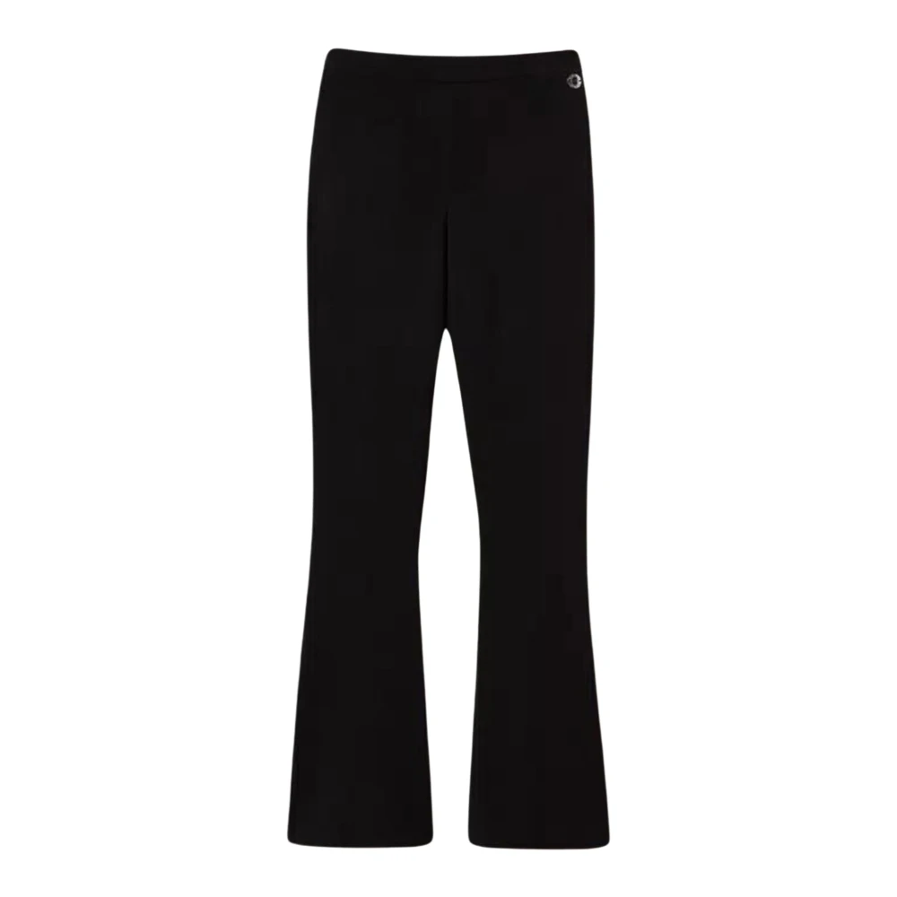 Twinset Zwarte Flare Gebreide Broek Black Dames