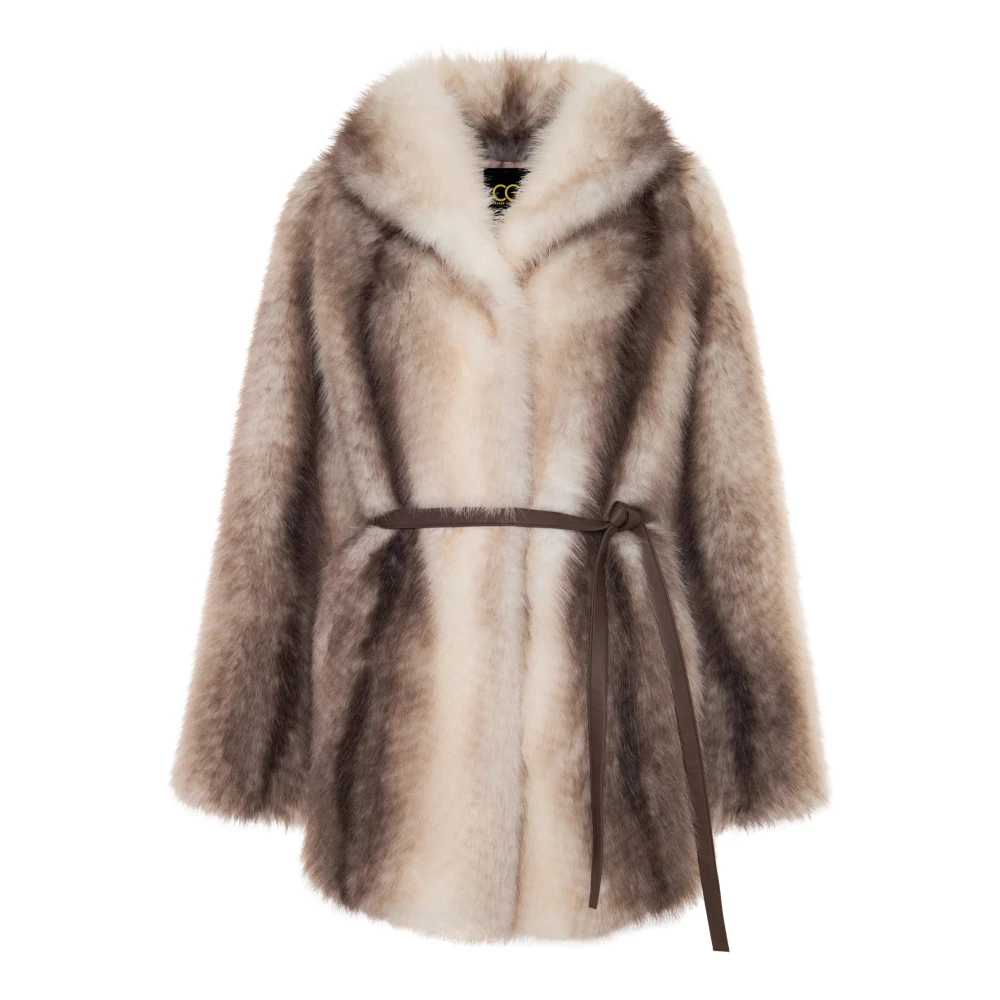 Cesare Gaspari Donna Beige Faux Fur Shearling Jackets