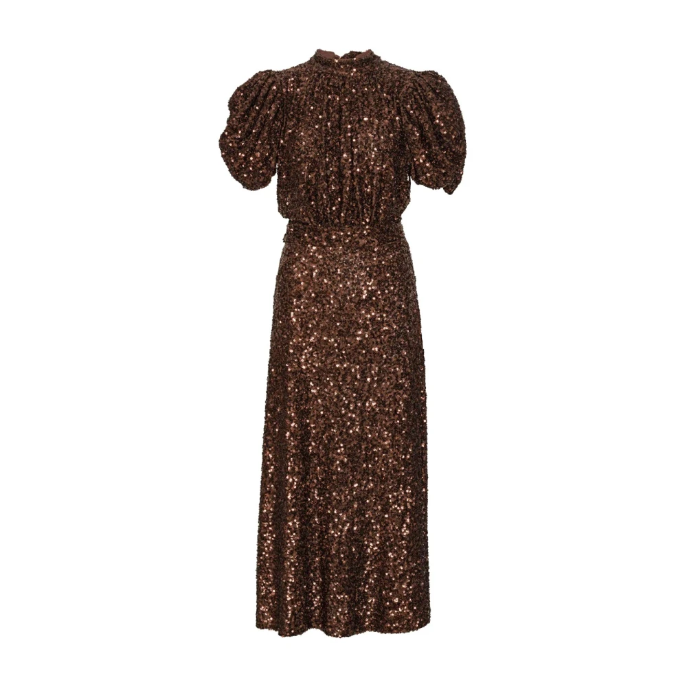 Rotate Birger Christensen Women's Brown Sequins Midi Dress - Midi Dresses - M - Dresses
